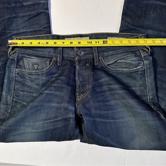 Guess Vintage Bootcut Button Fly Jeans Mid Rise Distressed Blue Denim 33x30 - Picture 15 of 16